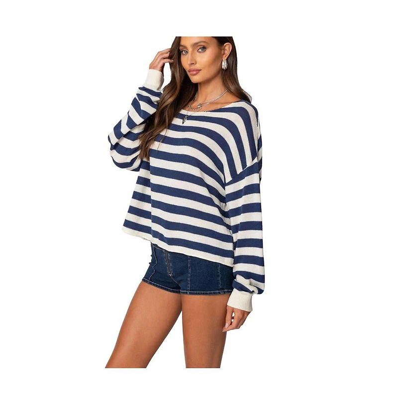 Edikted Women's Anney Oversized Striped Sweater