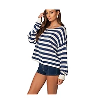 Edikted Women's Anney Oversized Striped Sweater