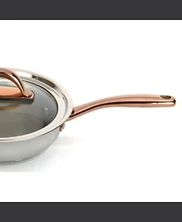 BergHOFF Ouro Gold 5pc 18/10 Stainless Steel Starter Set, Glass Lids, Rose Gold Handles