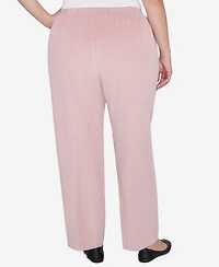 Alfred Dunner Plus Telluride Corduroy Elastic Waist Short Length Pleated Pants