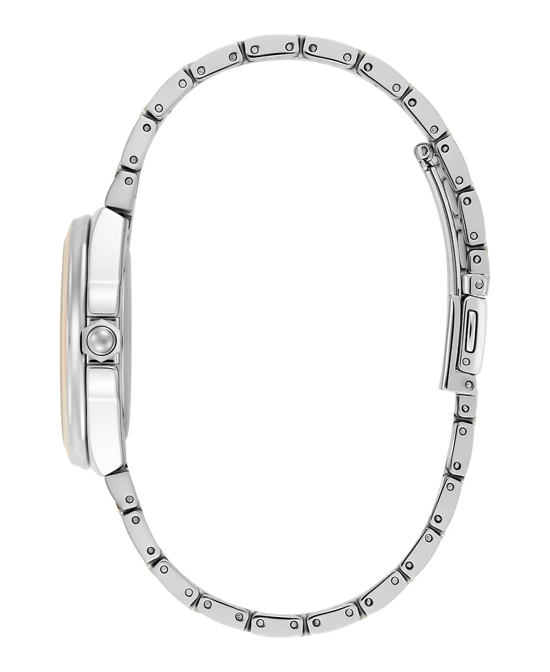 Olivia Burton Women's Lustre Silver and Rose Gold-Tone Stainless Steel Bracelet Watch 34mm