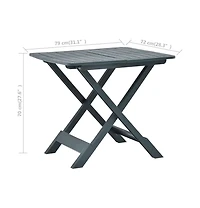 vidaXL Folding Patio Table Green 31.1"x28.3"x27.6" Plastic