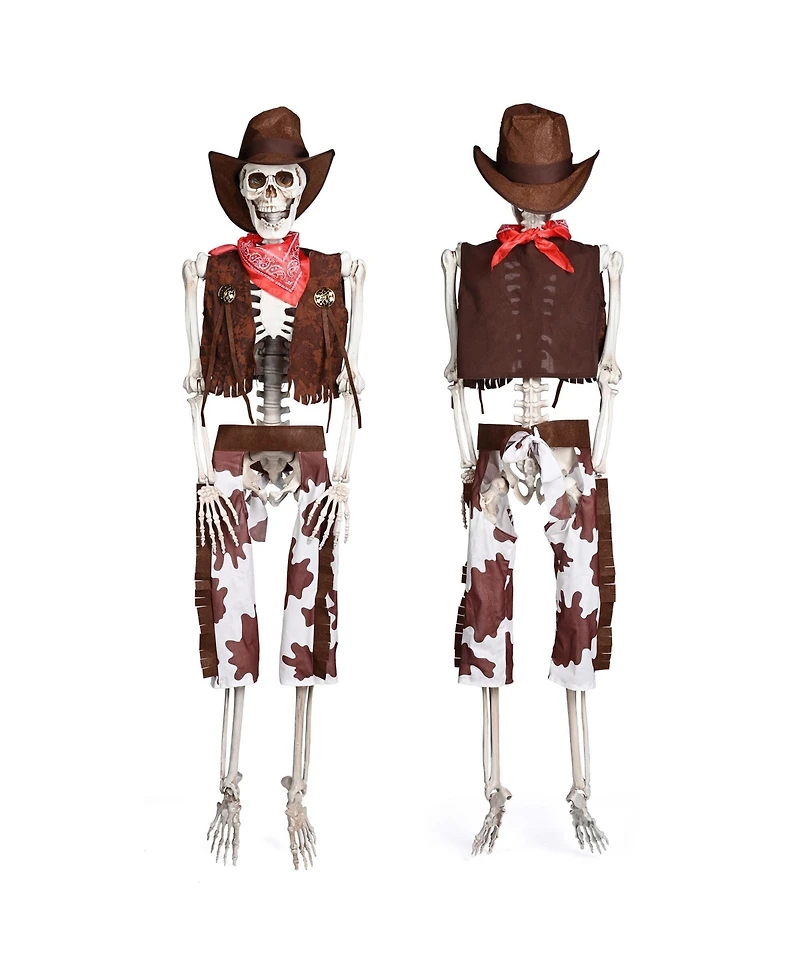 Yescom 2Pcs Pirate Life Size Skeleton Poseable Cowboy for Halloween Party Haunted House Decorations 2024