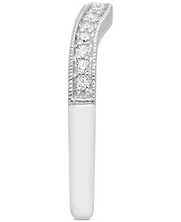 Diamond Milgrain Beaded Contour Band (1/5 ct. t.w.) in 14k White Gold