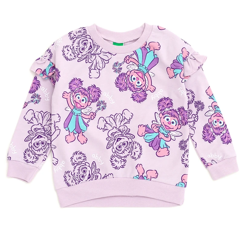 Sesame Street Baby Girls French Terry Sweatshirt and Pants Outfit Set