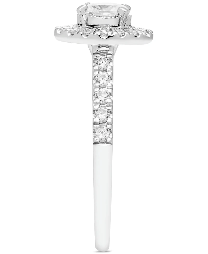 Diamond Oval Halo Engagement Ring (5/8 ct. t.w.) in 14k White Gold