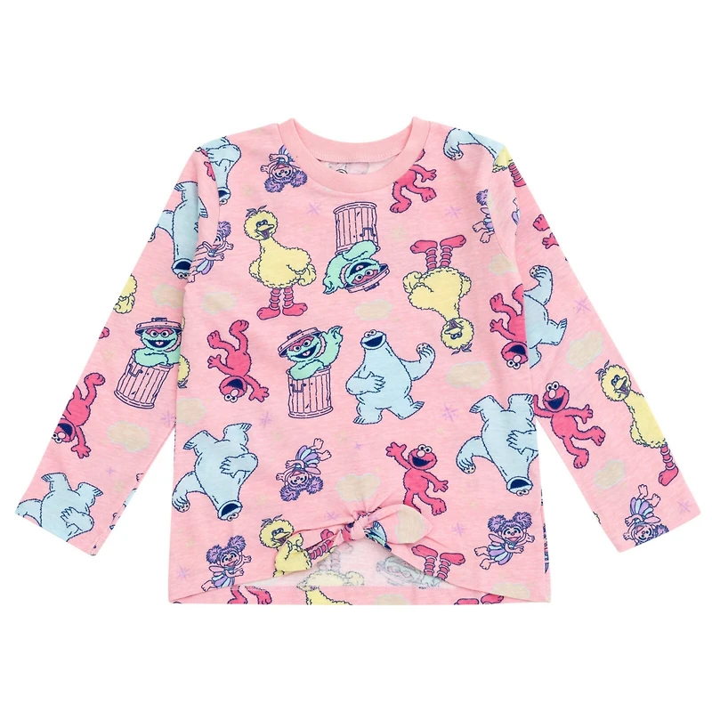 Sesame Street Toddler Girls 2 Pack Peplum Long Sleeve T-Shirts