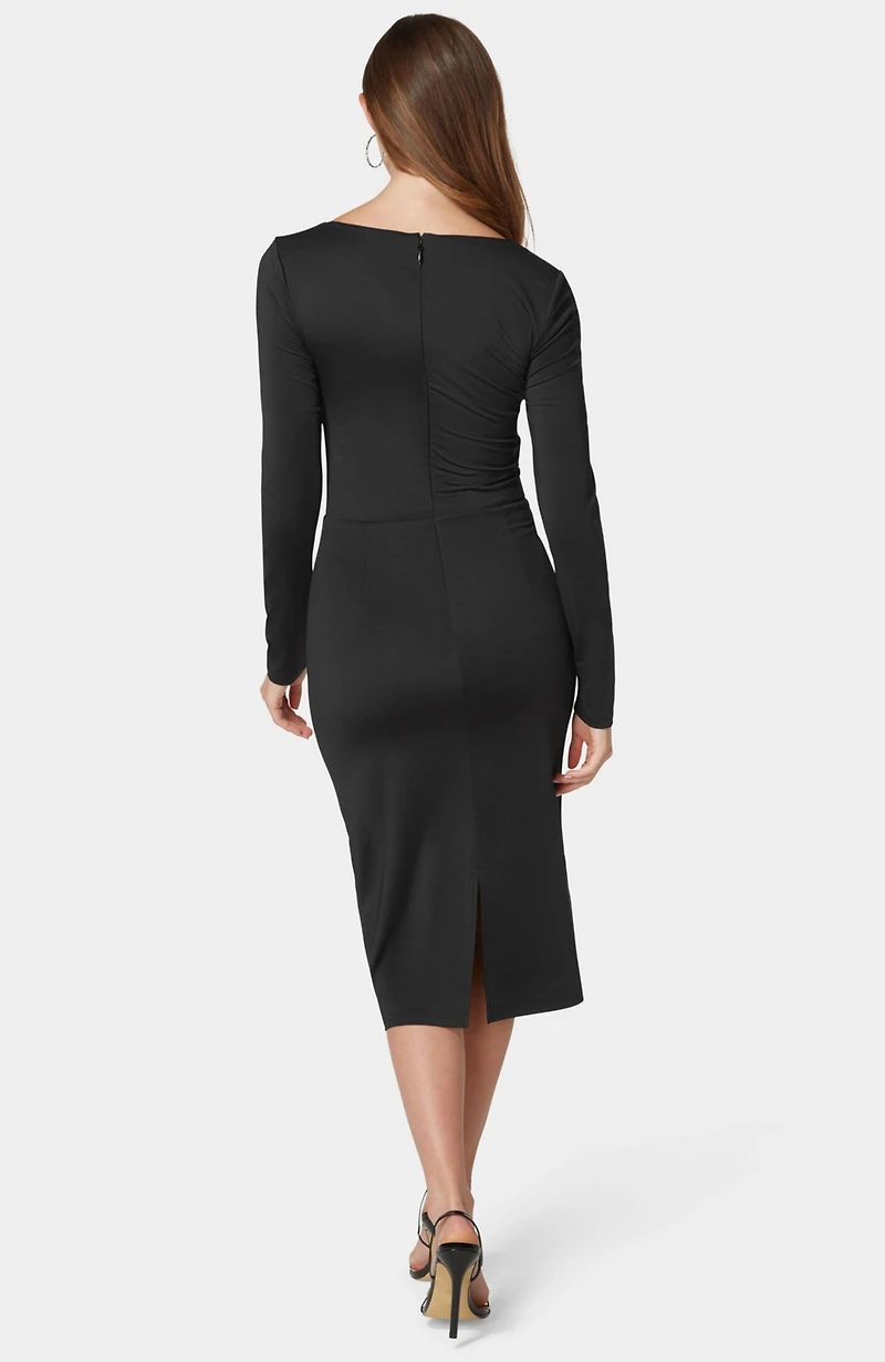 Bebe Women's Rosette Midi Cutout Dress