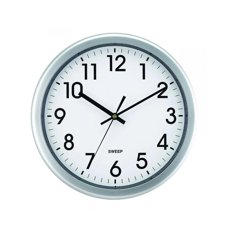 Impecca 12 Inch Quiet Movement Wall Clock - Silver