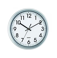 Impecca 12 Inch Quiet Movement Wall Clock - Silver