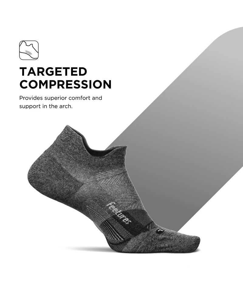 Feetures Men's Elite Ultra Light Cushion Ankle Socks - Sport Sock with Targeted Compression