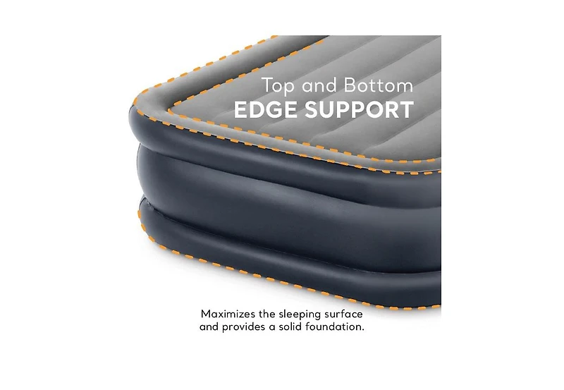 Intex Dura Beam Deluxe Pillow Raised Air Mattress Bed with Built In Pump, Twin