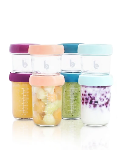 Babymoov Babybowls Glass (x8) 4x 4oz + 4x 8oz glass bowls food storage set