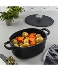 BergHOFF Leo Graphite 5qt. Enameled Cast Iron Oval Stockpot, 10.75"