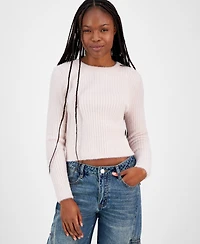Madden Girl Juniors' Lurex Eyelash Crewneck Sweater