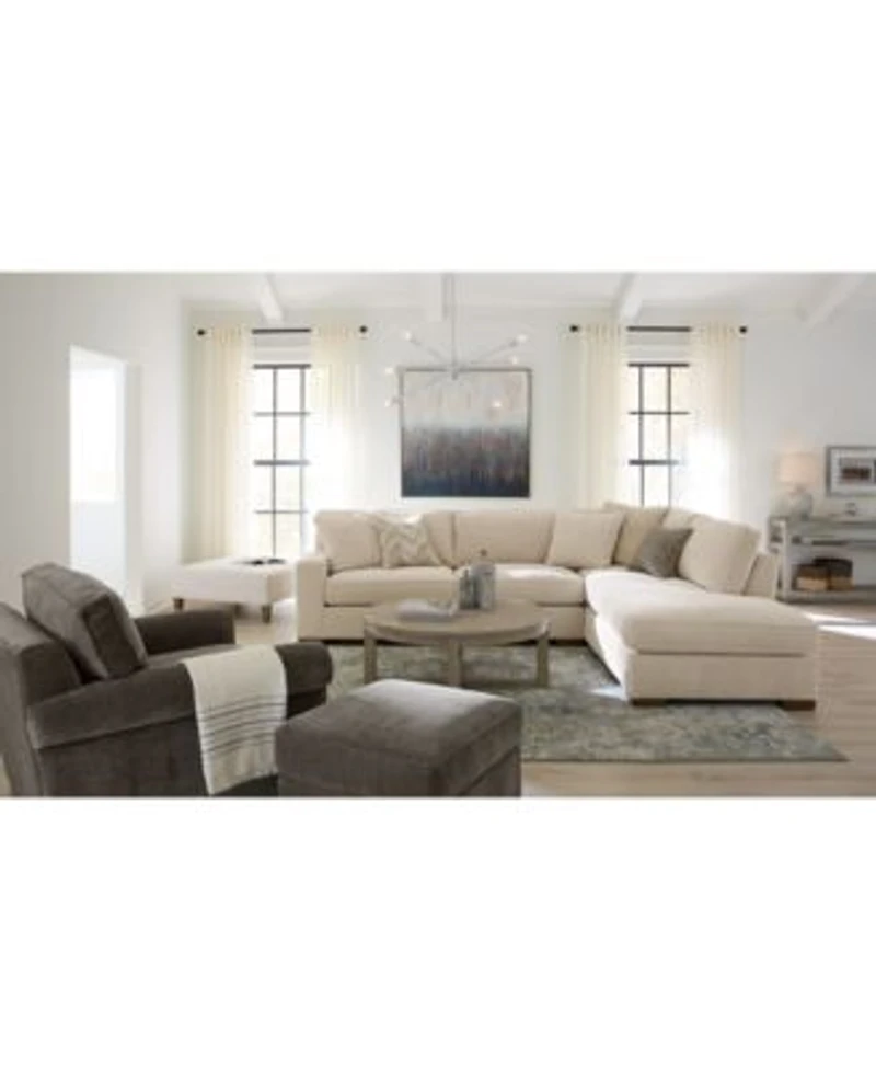 Marlyann Track Arm Fabric Sectional Collection Exclusively At Macys