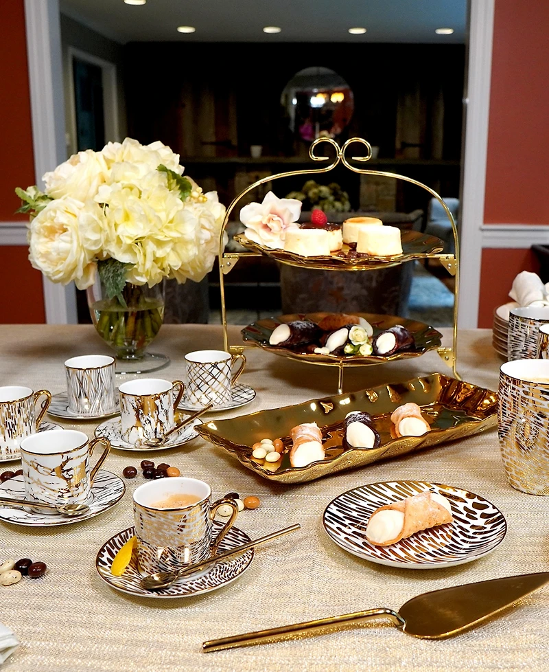 Certified International Matrix Espresso Cups & Saucers Set, Service for 6