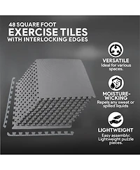 BalanceFrom Fitness 48 Sq Ft Interlocking Eva Foam Exercise Mat Tiles