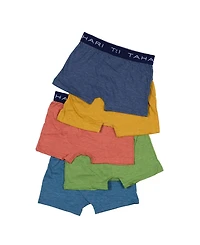 Tahari Toddler Boys 5-Pack Solid Color Cotton Boxer Briefs with Logo Waistband