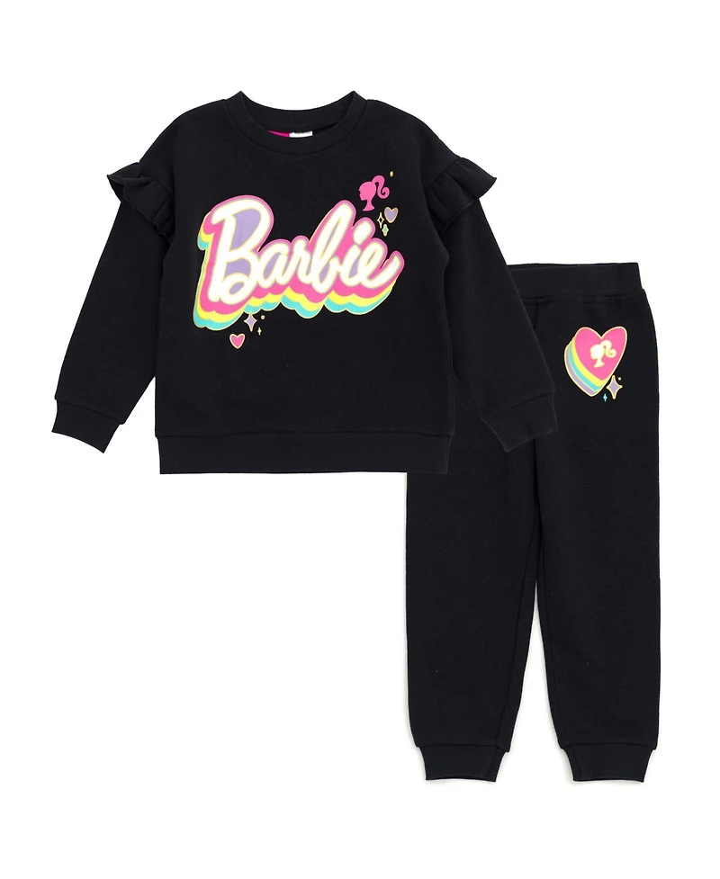Barbie Girls Fleece Sweatshirt and Jogger Pants Outfit Set