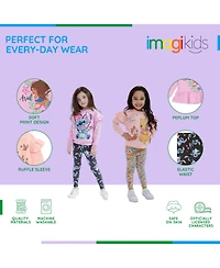 Disney Little Girls Junior Floral Sweatshirt and Leggings Outfit Set to (12 Months - 14-16)