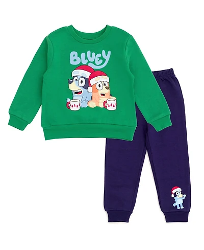 Bluey Little Boys Fleece Sweatshirt and Jogger Pants Outfit Set