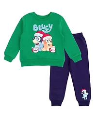 Bluey Little Boys Fleece Sweatshirt and Jogger Pants Outfit Set