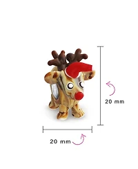 Bling Jewelry Caribou Elk Cartoon Christmas Holiday Red Nose Rudolph Reindeer Bead Charm Lamp work Murano Glass .925 Sterling Silver Fit European Brac