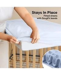 KeaBabies 2pk Soothe Waterproof Fitted Crib Sheets for Girl, Boy, 100% Soft Cotton Mattress Protector Sheet
