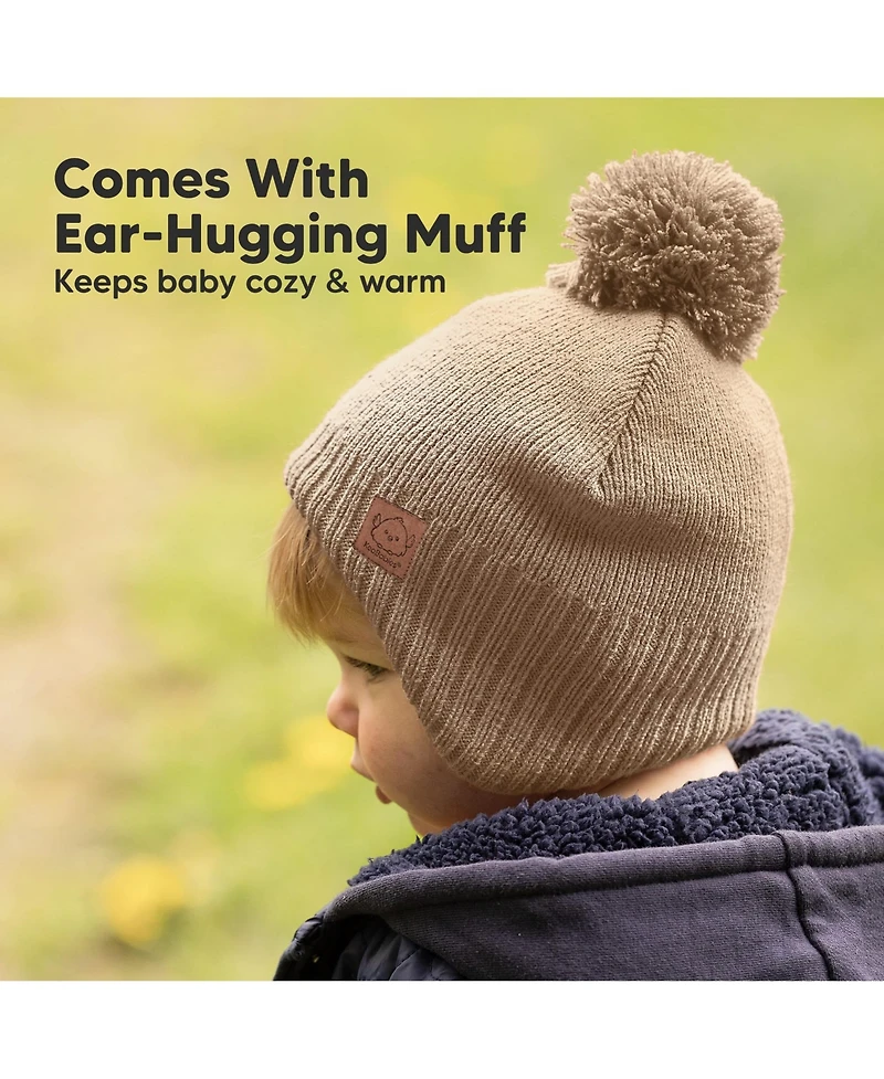 KeaBabies Muff Baby Beanie, Hat for Boys, Girls, Winter Hats Kids, Newborn, Infant, Toddler 0-36 months