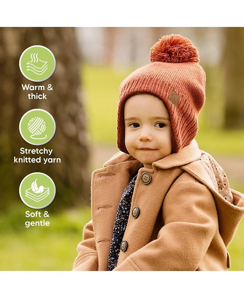 KeaBabies Muff Baby Beanie, Hat for Boys, Girls, Winter Hats Kids, Newborn, Infant, Toddler 0-36 months