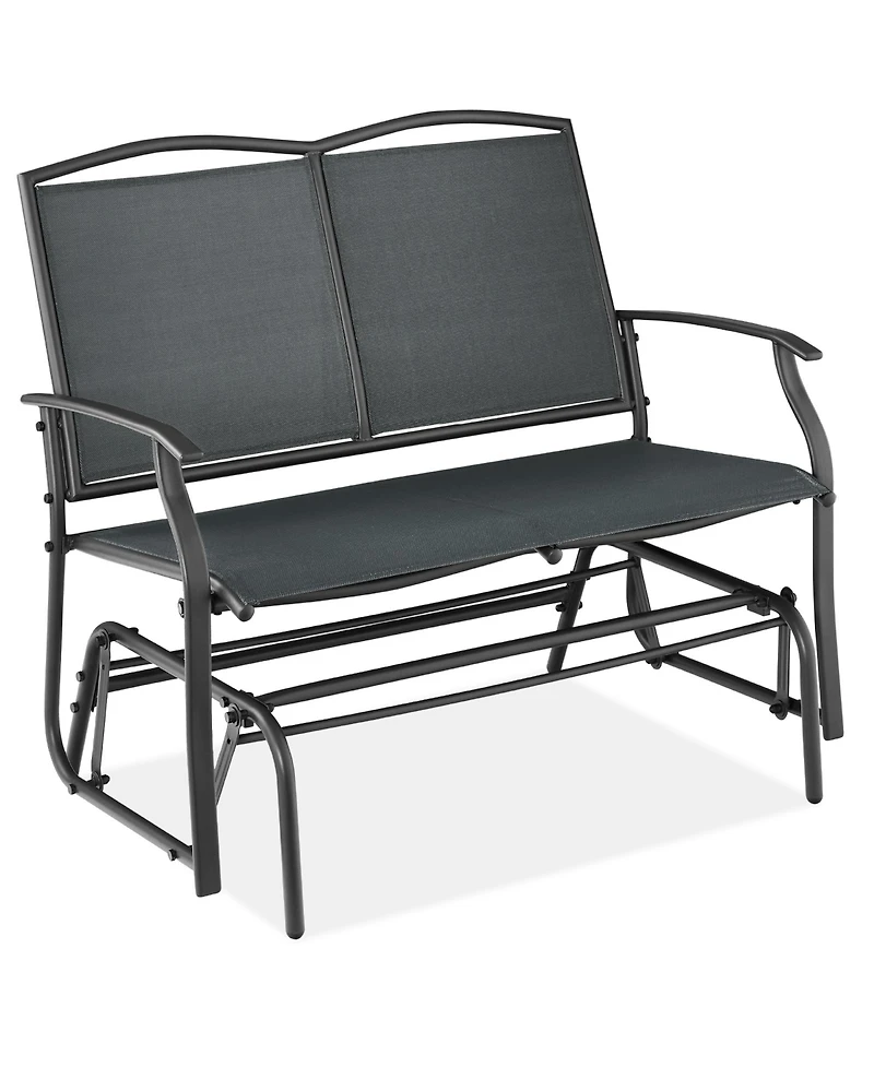 Best Choice Products 2-Person Outdoor Swing Glider, Steel Patio Loveseat, Bench Rocker w/ Armrests