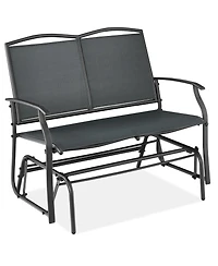 Best Choice Products 2-Person Outdoor Swing Glider, Steel Patio Loveseat, Bench Rocker w/ Armrests