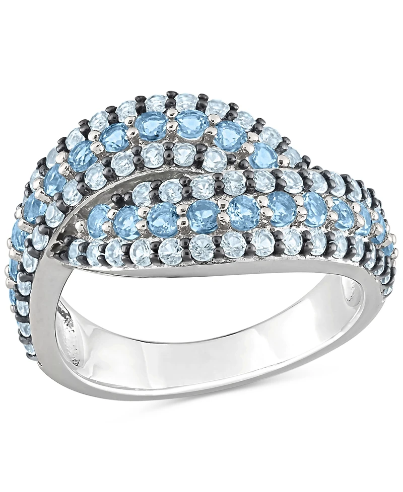 Amethyst (4/5 ct. t.w.) & Rose De France (3/4 Swirl Ring Sterling Silver (Also available Garnet, Pink Sapphire Blue Topaz)