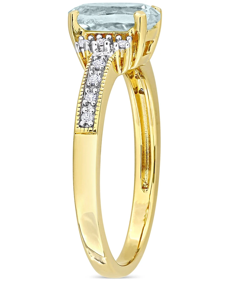 Morganite (1-1/7 ct. t.w.) and Diamond (1/20 Ring 18k Rose Gold Over Sterling Silver (Also available Aquamarine)