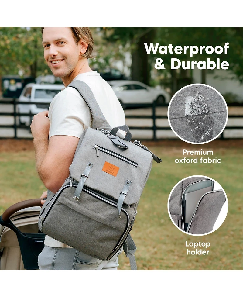 KeaBabies Baby Explorer Diaper Backpack Bag, Large, Waterproof Bags, Multi Functional Backpacks