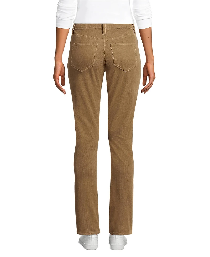 Lands' End Women's Mid Rise Straight Leg Corduroy Pants
