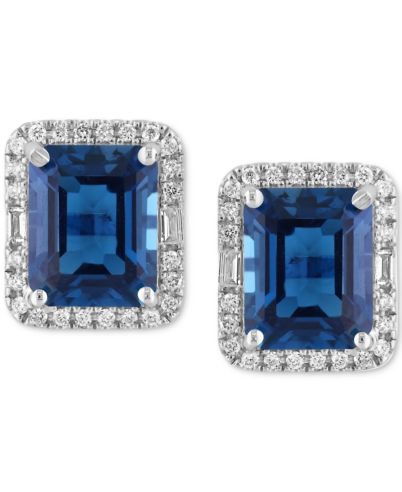 Effy Pink Amethyst (5-1/2 ct. t.w.) & Diamond (3/8 Halo Stud Earrings 14k Gold (Also Additional Gemstones)