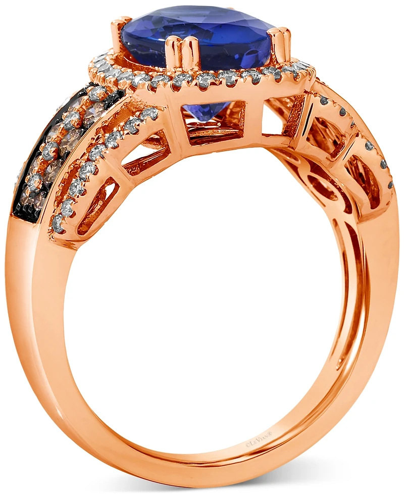 Le Vian Blueberry Tanzanite (2-1/2 ct. t.w.) & Diamond (5/8 Halo Statement Ring 14k White Gold (Also Available Rose or Ye