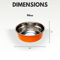 Country Living Set of 2 Heavy Gauge Stainless Steel Dog Bowls - Non-Skid, Durable & Rust-Resistant, Perfect for Food Water