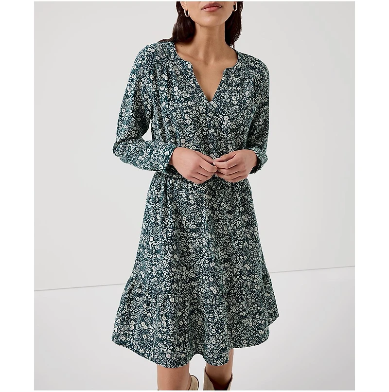 Pact Women's Organic Cotton Cafe Crepe Tiered Dress