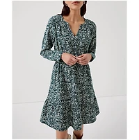 Pact Women's Organic Cotton Cafe Crepe Tiered Dress