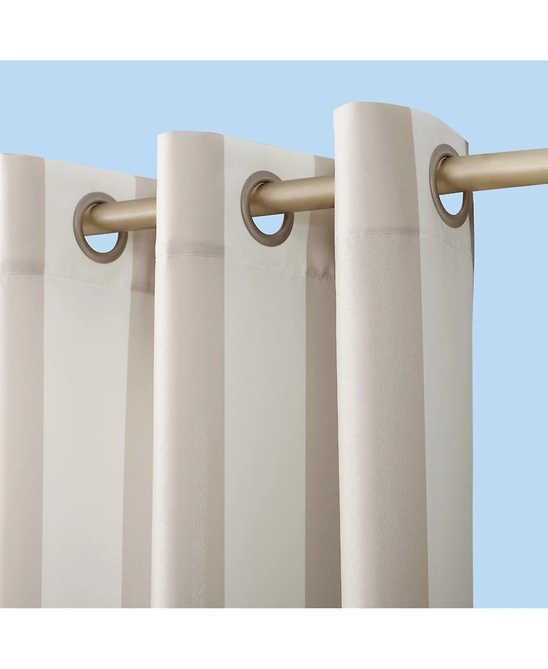 Valencia Cabana Stripe Indoor/Outdoor Uv Protectant Room Darkening Grommet Curtain Panel