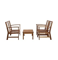 vidaXL 4 Piece Patio Lounge Set Solid Acacia Wood