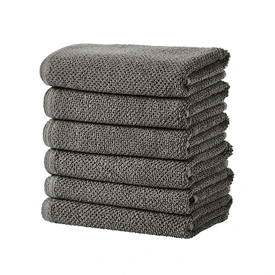 Linery & Co. Cotton Textured 6-Piece Hand Towel Set