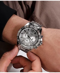 Guess Men's Multi-function Silver Tone Stainless Steel Watch 48mm