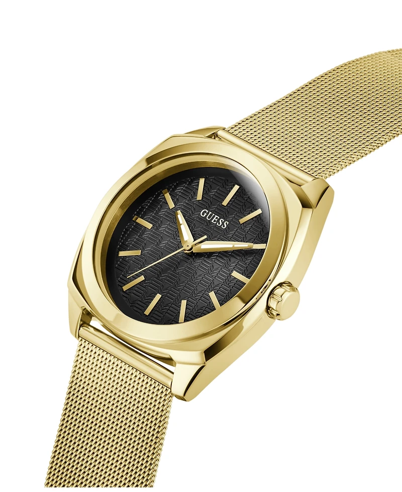 Guess Men's Analog Gold Tone Mesh Watch 43mm