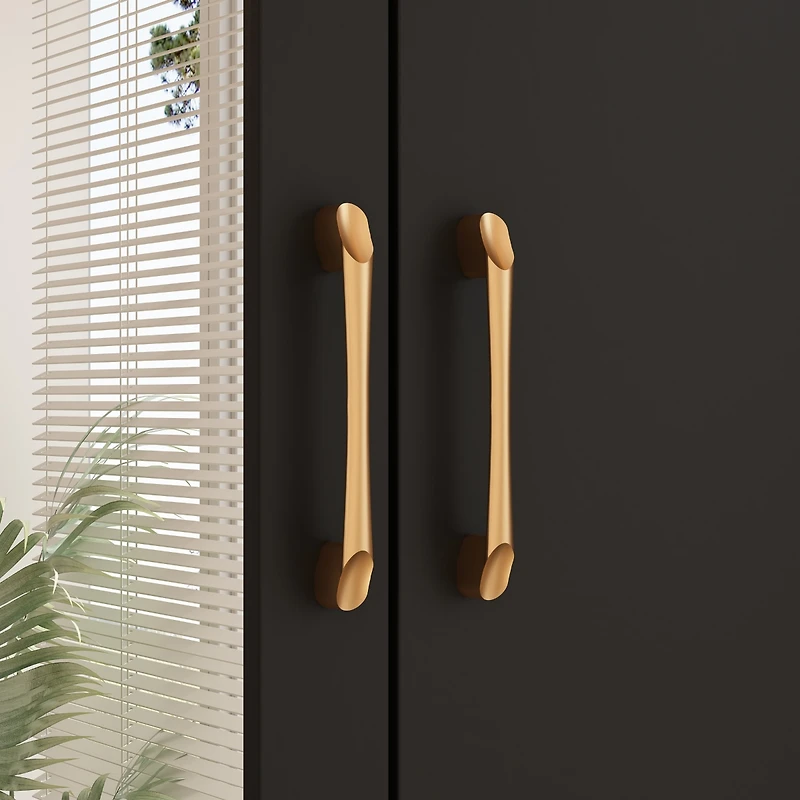 Famapy White Wood Armoires Wardrobe With Mirror, Pulling Hanging Rod, Drawers