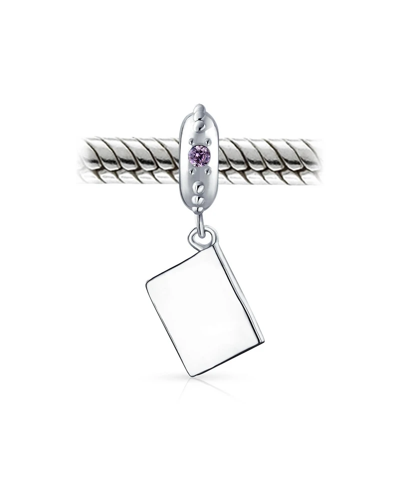 Bling Jewelry Oxidized .925 Sterling Silver Traveler Vacation Passport Dangle Charm Bead