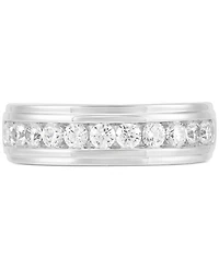 Grown With Love Men's Lab Diamond Channel Band (1 ct. t.w.) Set 10k White Gold